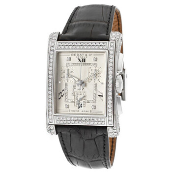 No. 7 Silver Dial Chronograph Black Leather Ladies Watch 778.050.109