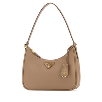 Beige Leather Prada Re-Edition 2005 Shoulder Bag