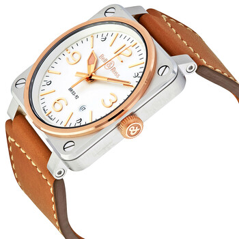 Aviation Automatic Opaline Dial Steel and 18kt Rose Gold Men's Watch BR0392-ST-PG/SCA