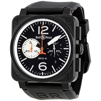 Aviation Black and White Dial Chronograph Automatic Men's Watch BR0394-BW-CA Aviation Black and White Dial Chronograph Automatic Men's Watch BR0394-BW-CA