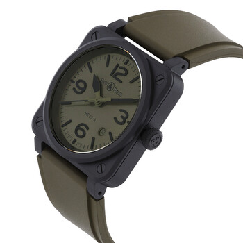 BR 03 Military Ceramic Automatic Khaki Dial Men's Watch BR03A-MIL-CE/SRB