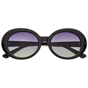 Ladies Black Oval Sunglasses BRSBR054C1