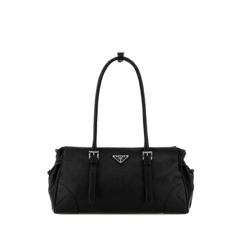 Black Leather Medium Prada Bonnie Shoulder Bag
