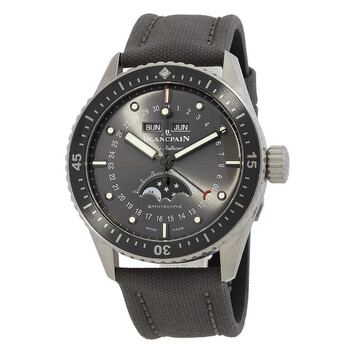 Fifty Fathoms Bathyscaphe Quantieme Automatic Grey Dial Men's Watch 5054-1210-G52A