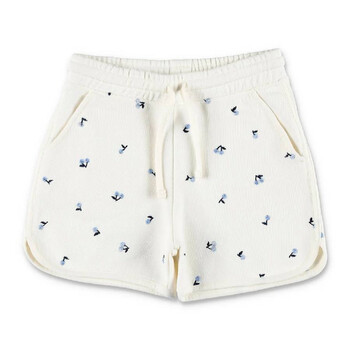 Colorful Cherry Embroidery Cotton Shorts