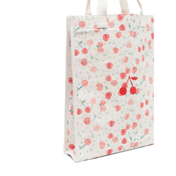 Cotton Bag with All-Over Cherries Print