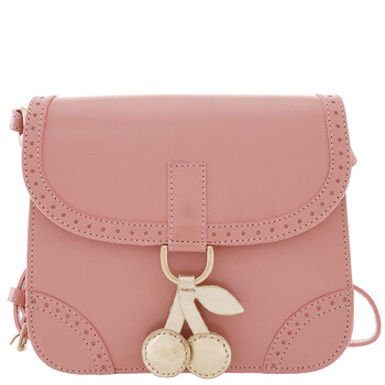 Girls Pink Beige Leather Tadam Bag