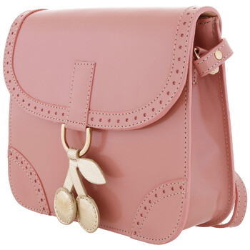 Girls Pink Beige Leather Tadam Bag