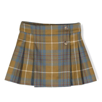 Kids Check Print Talissa Pleated Skirt