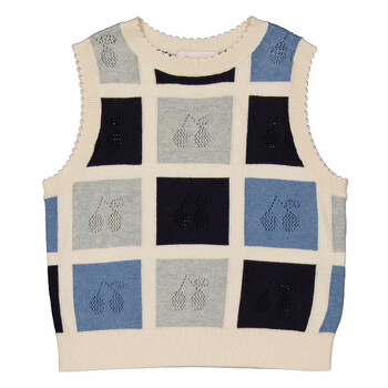 Kids Cherry Cotton & Cashmere Knit Vest S05GJUK00008-315A