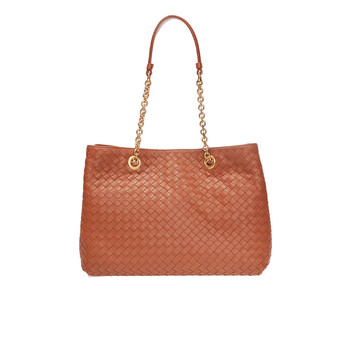 Bottega Veneta Intrecciato Leather Tote Bag - Wood 428052