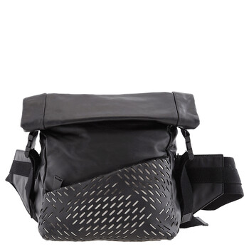 ボッテガヴェネタ 578540 VBOY1 1000PERFORATED Bottega Veneta Men's Perforated Belt Bag in Black 578540 VBOY1