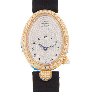 Reine de Naples Diamond Pave Dial Black Satin Ladies Watch 8928BA8D844DD0D