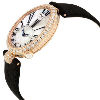 Reine de Naples Mother of Pearl Dial 18kt Rose Gold Black Satin Ladies Watch 8928BR51844DD0D