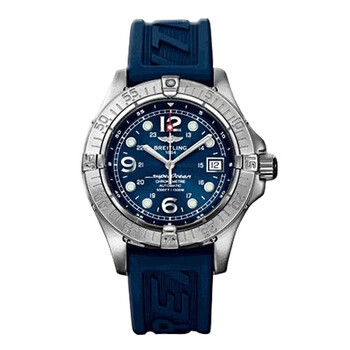 Aeromarine Superocean Steelfish X-Plus Steel Blue Rubber Men's Watch A1739010-C666BLPD