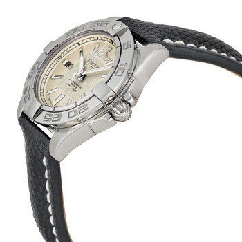 Galactic 32 Silver Dial Black Lizard Leather Ladies Watch A71356L2-G702BKZT