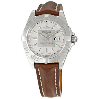 Galactic 41 Silver Dial Brown Leather Strap Men's Watch A49350L2-G699BRLD