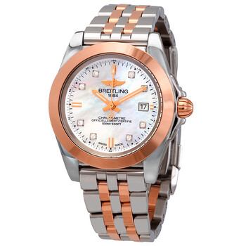 Galactic Mother of Pearl Diamond Dial Ladies Steel and 18k Rose Gold Watch C7133012/A803-792C