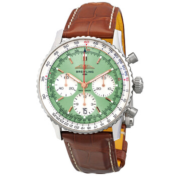 Breitling Premier Chronograph Hand Wind Green Dial Men's