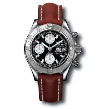 Superocean Chrono Black Dial Automatic Black Leather Men's Watch A1334011-B683 Superocean Chrono Black Dial Automatic Black Leather Men's Watch A1334011-B683