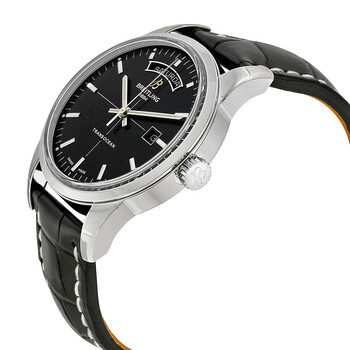 Transocean Day & Date  Automatic Black Dial Black Leather Men's Watch A4531012-BB69BKCT