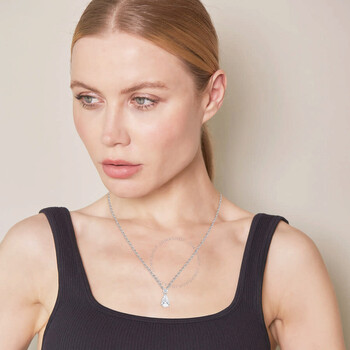 14KT White Gold 0.50 Carat Lab Grown Diamond Pendant Necklace for Women 14KT White Gold 0.50 Carat Lab Grown Diamond Pendant Necklace for Women