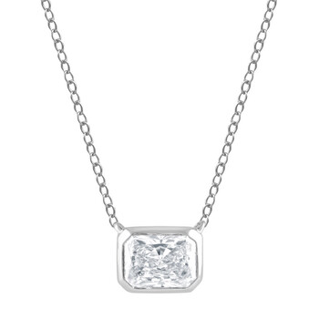 14KT White Gold 0.60 Carat Lab Grown Diamond Pendant Necklace for Women LGD-JOP5550X5-GW60