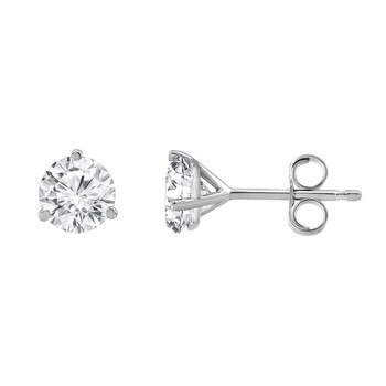 14KT White Gold 1.50 Carat Lab Grown Diamond Stud Earrings for Women LGD-MRTRD150GW17J