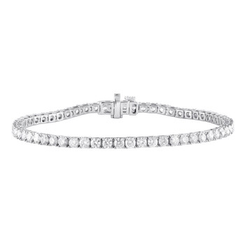 Swarovski White Rhodium Plated Round Cut Matrix Tennis
