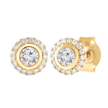 Swarovski Una Angelic Round Cut Gold-Tone Stud Earrings