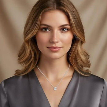 Solitaire 3/4 Lab Grown Round Diamond 18" Cable Chain, Pendant Necklace in Sterling Silver Jewelry for Women Solitaire 3/4 Lab Grown Round Diamond 18" Cable Chain, Pendant Necklace in Sterling Silver Jewelry for Women