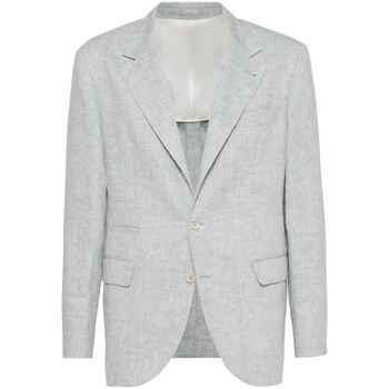 Brunello Cucinelli テーラードジャケット グレー 48 Brunello Cucinelli Herringbone Silk Linen Blazer, Brand Size 48