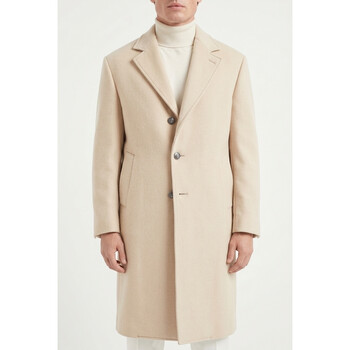 Brunello Cucinelli Men's Light Beige Wool Overcoat, Size 64