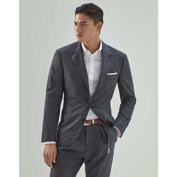 Brunello Cucinelli Men'S Dark Blue Wool Tailored Jacket, Size 40
