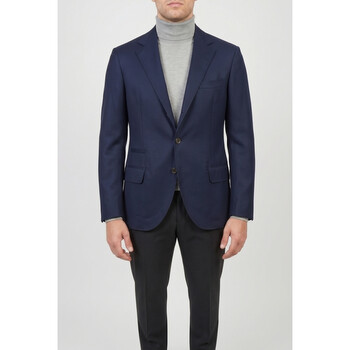 Brunello Cucinelli Indigo Linen Wool Blend Blazer, Brand Size 50