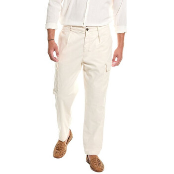 Brunello Cucinelli Men'S White Cotton Pleated Trousers, Size 52