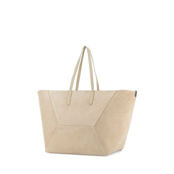 Sand Suede Shopping Bag