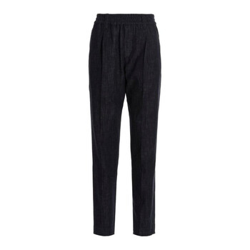 Brunello Cucinelli Anthracite Plaid Tailored Trousers, Brand Size