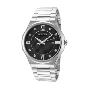 Classic Quartz Crystal Black Dial Men's Watch 96D156