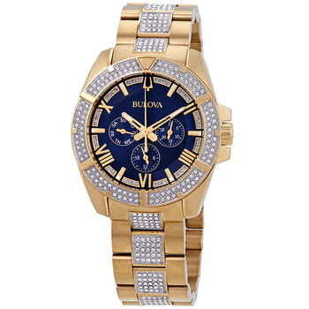 Bulova Classic Diamond Blue Dial Men's Watch 98D130 042429542297 ...