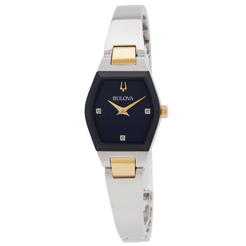 Gemini Quartz Diamond Blue Dial Ladies Watch 98P218