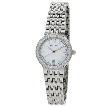 Bulova 96L304 White Mother-of-Pearl Dial Stainless Ladies Watch Bulova Women main image 4