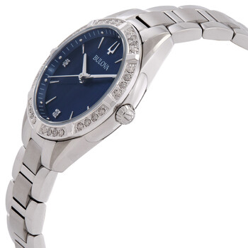 Quartz Crystal Blue Dial Ladies Watch 96R243