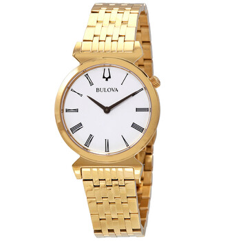 Quartz White Dial Yellow Gold-tone Ladies Watch 97L161