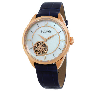 Bulova Silver Case with Mother-of-Pearl Dial and Brown LeatherStrap Womens watch BULOVA SURVEYOR CLASSIC Mother-of-Pearl DIAMOND DIAL WOMEN main image 2