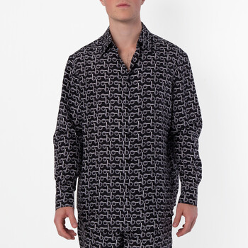 Burberry B-Line Printed Oversize Cotton Shirt, Size Large 8089064