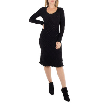 Burberry Ladies Vine Aran Long-Sleeve Knitted Dress, Size