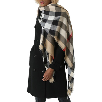 SCARF 180 CM IN MACAROON BEIGE CASHMERE 407394 main image 1
