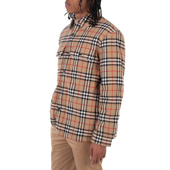 Archive Beige Vintage Check Wool Cotton Overshirt