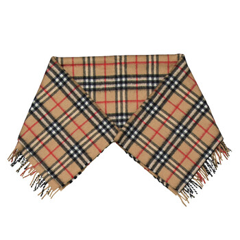 Baby Archive Beige Check Cashmere Blanket